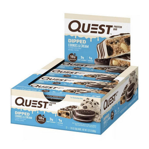 Pure Protein, Quest Protein Bar Dipped Cookies And Cream, 12 Count Pure Protein