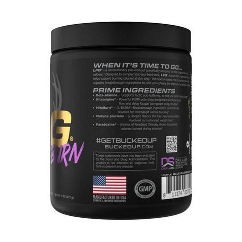 Bucked Up, LFG Burn Razzle Dazzle Purple Blue Raspberry, 10.5 Oz Bucked Up