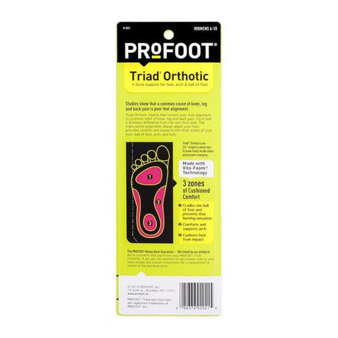 Profoot, Triad Orthotic Insoles Women 6-10, 1 Pair Profoot