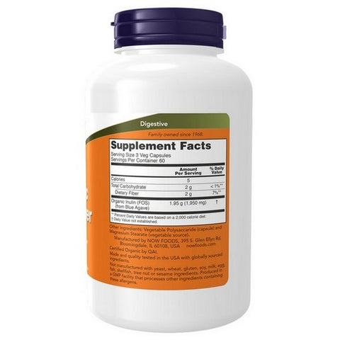 Now Foods, Prebiotic Inulin Fiber, 180 VegCaps