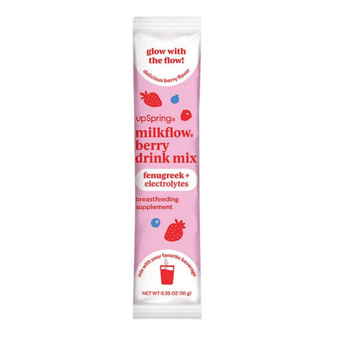 UpSpring, MilkFlow Drink Mix Breastfeeding Supplement with Electrolytes, Berry 16 Count