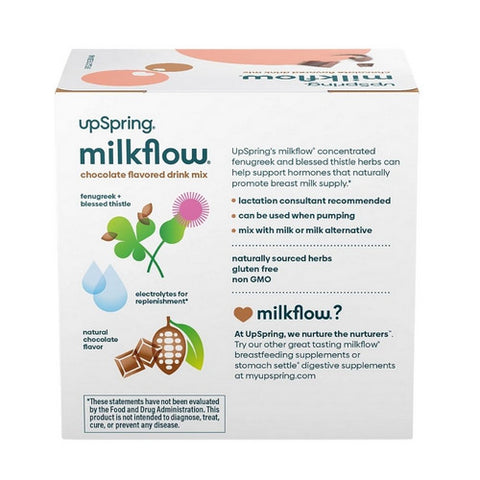 UpSpring, MilkFlow Drink Mix Breastfeeding Supplement with Electrolytes, Chocolate 16 Count