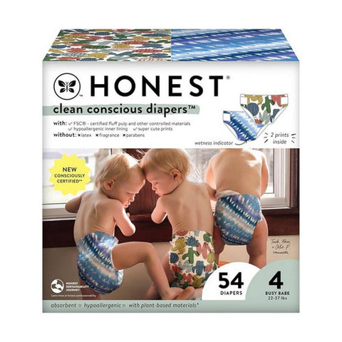 The Honest Company, Tie-Dye Cactus Size 4 Diaper, 54 Count