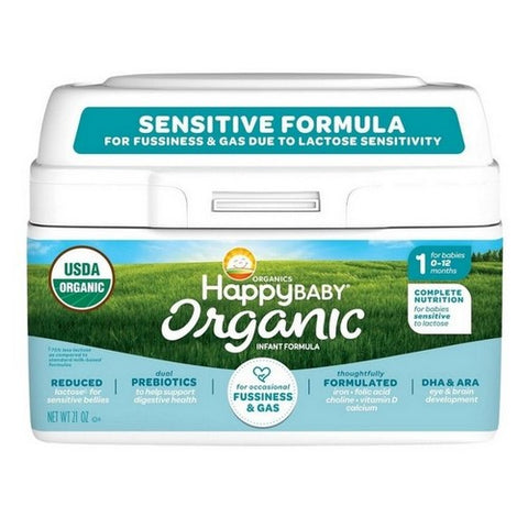 Happy Baby Food, Organic Stage 1 Infant Formula Sensitive, 21 Oz (Case Of 4)