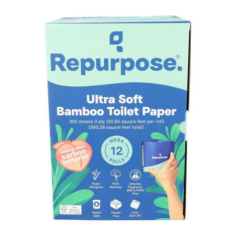 Repurpose, Ultra Soft Bamboo Toilet Paper, 12 Count (Case of 4)