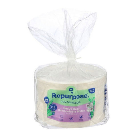 Repurpose, Compostable Heavy Duty Plates, 125 Count (Case Of 4)
