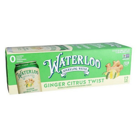 Waterloo Sparkling Water, Sparkling Water Ginger Citrus Twist, 12 Oz X 12 (Case Of 12)