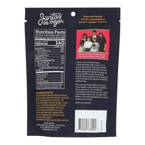 Siete, Fresas Con Crema Cookies, 4.5 Oz (Case Of 10)