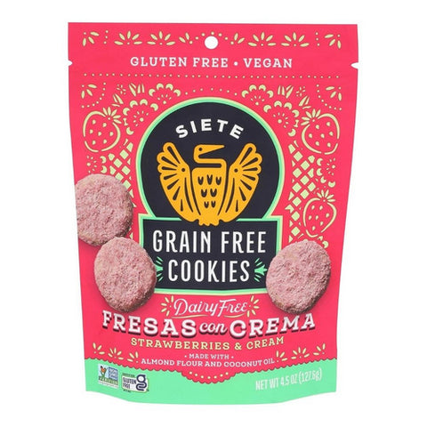 Siete, Fresas Con Crema Cookies, 4.5 Oz (Case Of 10)