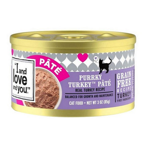 I And Love And You, Natural Protein Rich Purrky Turkey Recipe Wet Cat Food, 3 Oz (Case of 24)