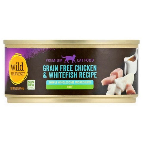 Wild Harvest, Cat Food Pate Grain Free Chicken And Whitefish Recipe, 5.5 Oz (Case of 24)