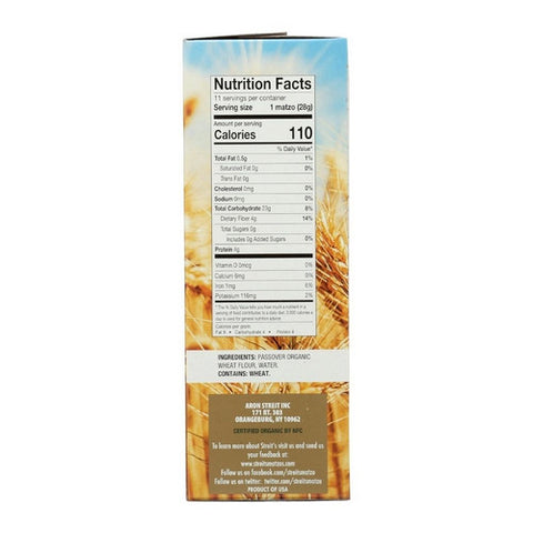 Streits, Organic Matzo For Passover, 11 Oz (Case of 24)