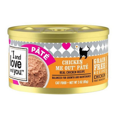 I And Love And You, Cat Food Canned Chicken Me Out Pate, 3 Oz (Case of 24)