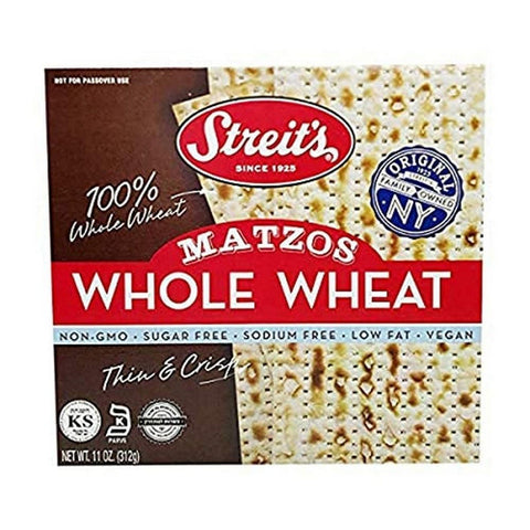 Streits, Whole Wheat Matzo Passover, 11 Oz (Case of 24)