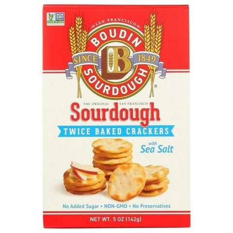 Boudin Sourdough, Twice Baked Sea Salt Crackers, 5 Oz (Case Of 12)