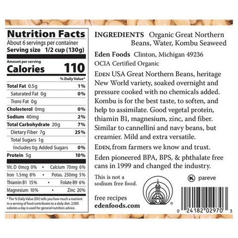 Eden Foods, Organic Great Northern Beans, 29 Oz (Case Of 12)