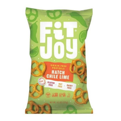 Fitjoy, Pretzels Hatch Chile Lime Grain Free, 4.5 Oz (Case Of 12)