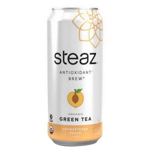 Steaz, Antioxidant Unsweetened Peach Tea, 16 Oz (Case Of 12)