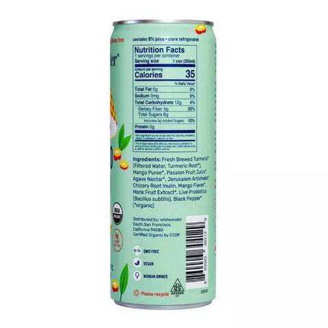 Wildwonder, Organic Sparkling Mango Gold Drink, 12 Oz (Case Of 12)