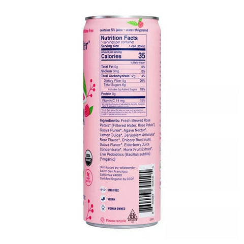 Wildwonder, Organic Sparkling Guava Rose, 12 Oz (Case Of 12)
