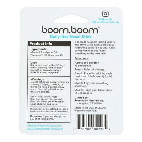 Boom.Boom, Nasal Stick Mint, 1 Count (Case Of 6) Boom.Boom
