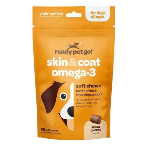 Ready Pet Go!, Omega 3 Skin And Coat For Dogs, 60 Count