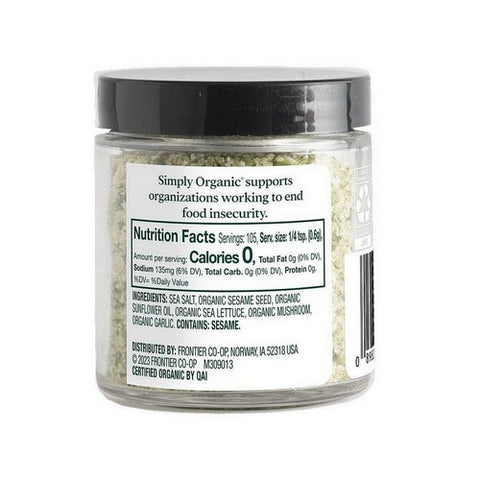 Simply Organic, Organic Sea Lettuce Finishing Salt, 2.22 Oz