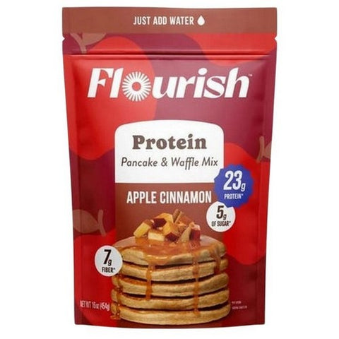 Flourish, Apple Cinnamon Protein Pancake Mix, 16 Oz