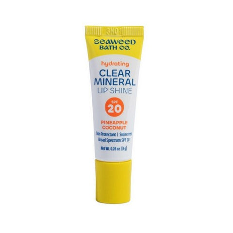 The Seaweed Bath Co., Hydrating Clear Mineral Lip Shine Spf 20 Pineapple Coconut, 0.28 Oz