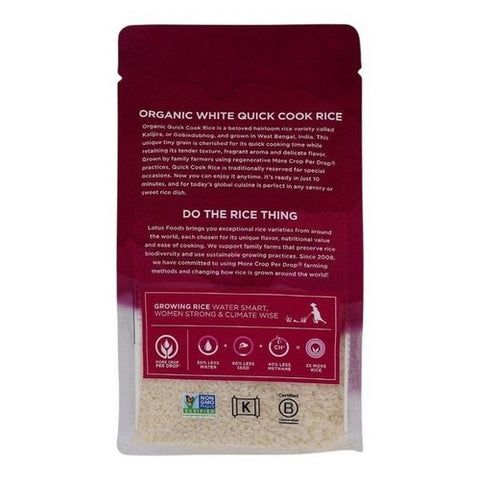 Lotus Foods, Organic White Quick Cook Rice, 15 Oz