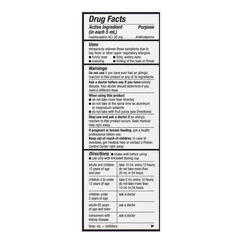 Allegra, Allegra Childrens Allergy Liquid Grape, 4 Oz