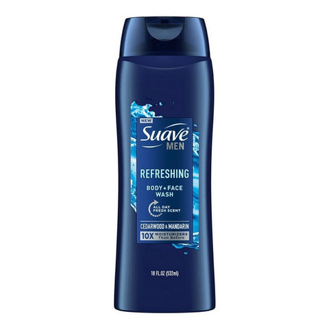 Suave, Refreshing Body Plus Face Wash Cedarwood And Mandarin, 18 Oz