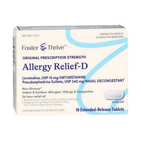 Foster And Thrive, Allergy Relief-D, 10 Mg, 10 Tabs