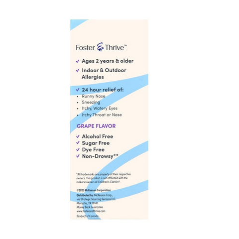 Foster And Thrive, Children's Allergy Loratadine Oral Solution, 4 Oz