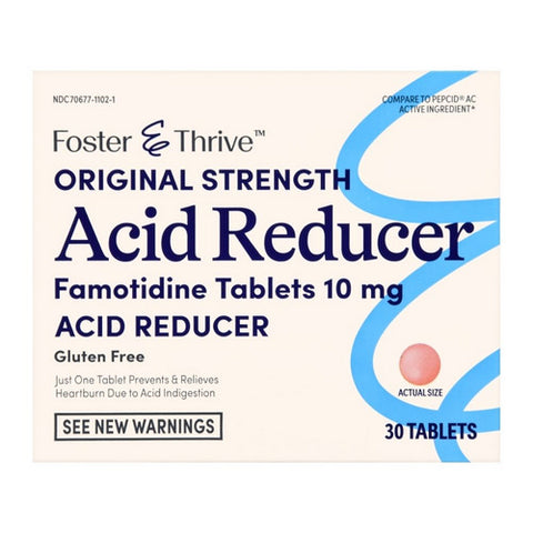 Foster And Thrive, Original Strength Acid Reducer Famotidine, 10 Mg, 30 Tabs