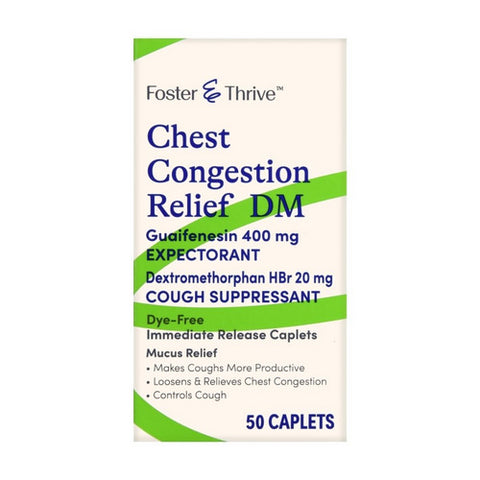 Foster And Thrive, Chest Congestion Relief Dm Guaifenesin, 400 Mg, 50 Caps