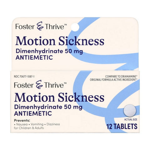 Foster And Thrive, Motion Sickness Dimenhydrinate, 120 Tabs