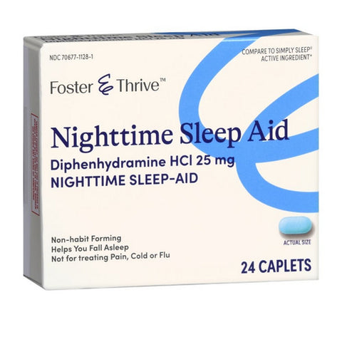 Foster And Thrive, Nighttime Sleep-Aid Diphenhydramine Hcl, 25 Mg, 24 Caps