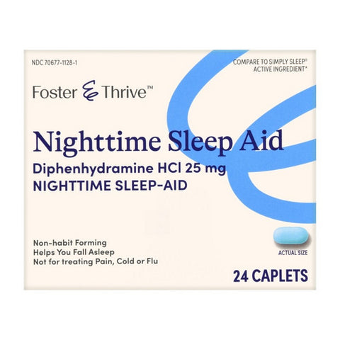 Foster And Thrive, Nighttime Sleep-Aid Diphenhydramine Hcl, 25 Mg, 24 Caps