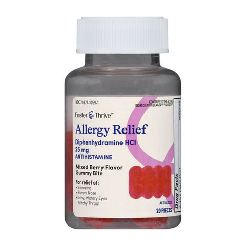 Foster And Thrive, Allergy Relief Diphenhydramine Hcl, 25 Mg, 20 Count