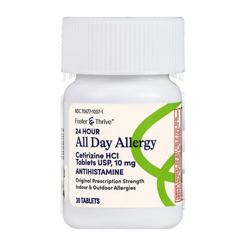 Foster And Thrive, All Day Allergy Cetirizine Hcl, 10 Mg, 30 Tabs