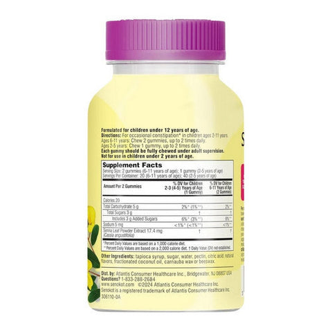 Senokot, Kids Laxative Gummies Mixed Berry, 40 Count Senokot
