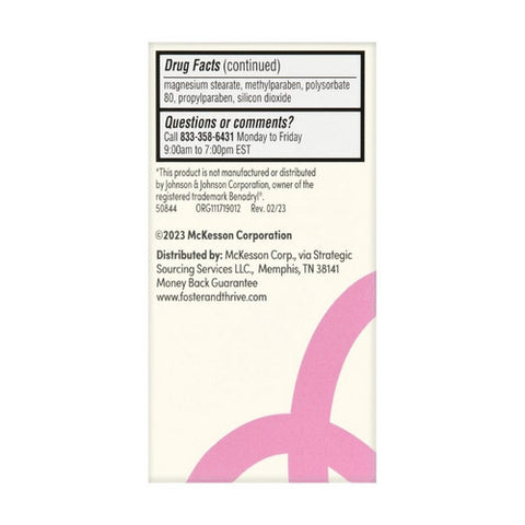 Foster And Thrive, Allergy Relief Diphenhydramine Hcl, 25 Mg, 100 Caps