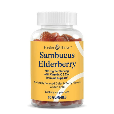 Foster And Thrive, Sambucus Elderberry, 100 Mg, 60 Count