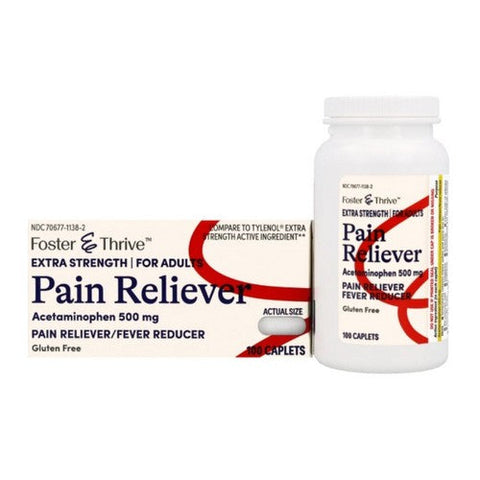 Foster And Thrive, Extra Strength Pain Relief Acetaminophen, 500 Mg, 100 Caps Foster And Thrive