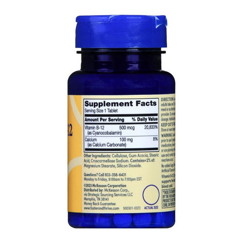 Foster And Thrive, Vitamin B-12, 500 Mcg, 100 Tabs