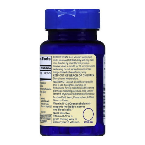 Foster And Thrive, Vitamin B-12  Quick Dissolve Sublingual, 2500 Mcg, 60 Tabs