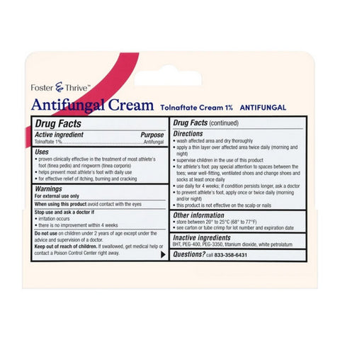Foster And Thrive, Athlete's Foot Cream Clotrimazole Usp, 1%, 1 Oz