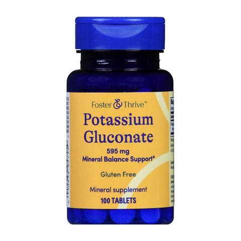 Foster And Thrive, Potassium Gluconate, 595 Mg, 100 Tabs