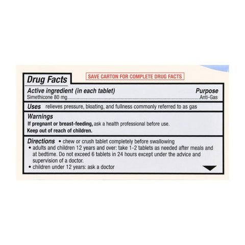 Foster And Thrive, Regular Strength Gas Relief Simethicone Chewable Mint, 36 Tablets